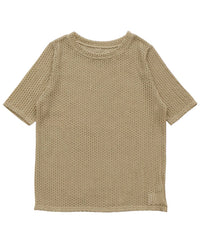 ストレッチ透かし編みデザインTシャツ
