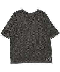 ストレッチ透かし編みデザインTシャツ