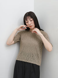 メランジシアーラグランTシャツ