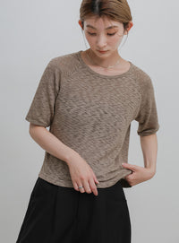 メランジシアーラグランTシャツ
