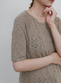 メランジシアーラグランTシャツ