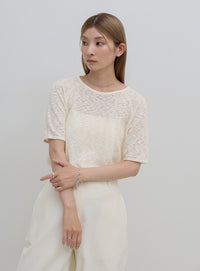 メランジシアーラグランTシャツ
