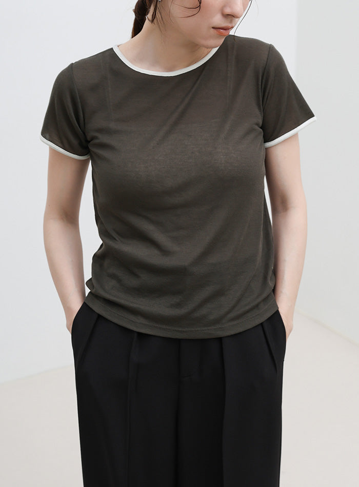 ch!iiibag リンガーTシャツ　グレー リンガーシアーTシャツ – SELECT MOCA