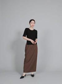 【Et】side-slit ribbed T-shirt