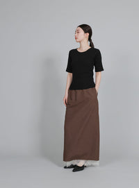 【Et】side-slit ribbed T-shirt