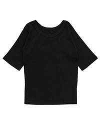 【Et】side-slit ribbed T-shirt