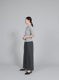 【Et】side-slit ribbed T-shirt