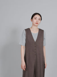 【Et】side-slit ribbed T-shirt