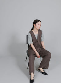 【Et】side-slit ribbed T-shirt