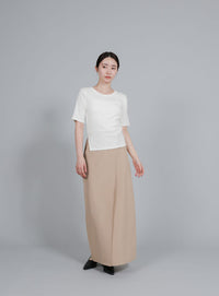 【Et】side-slit ribbed T-shirt