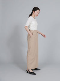 【Et】side-slit ribbed T-shirt