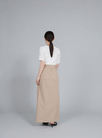 【Et】side-slit ribbed T-shirt