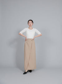 【Et】side-slit ribbed T-shirt