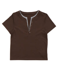 レイヤードライクヘンリーネックＴシャツ