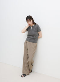 レイヤードライクヘンリーネックＴシャツ