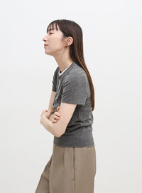 レイヤードライクヘンリーネックＴシャツ