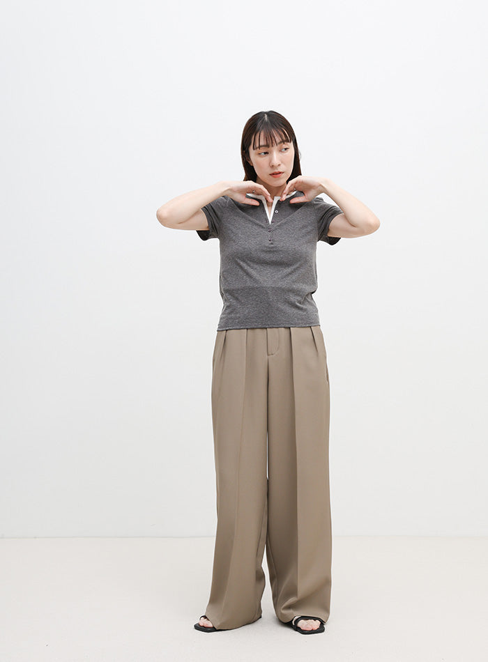 レイヤードライクヘンリーネックTシャツ – SELECT MOCA