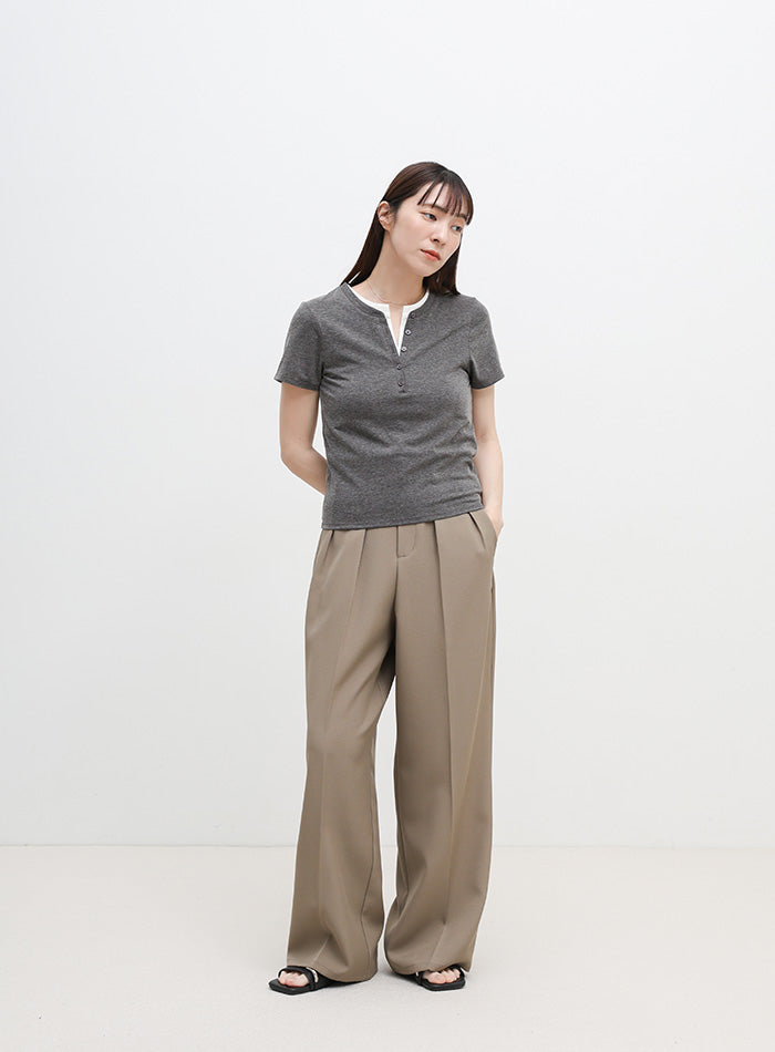 レイヤードライクヘンリーネックTシャツ – SELECT MOCA