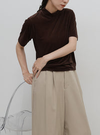プチハイネックライトベロアTシャツ