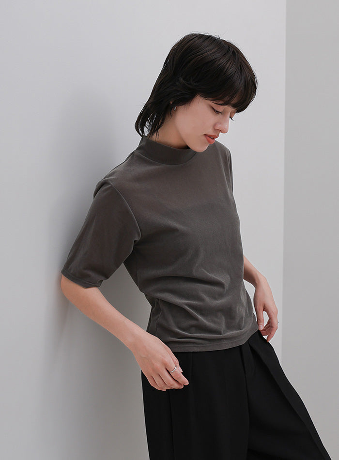 プチハイネックライトベロアTシャツ – SELECT MOCA