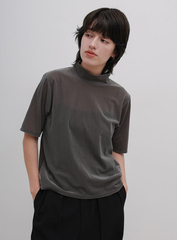 プチハイネックライトベロアTシャツ – SELECT MOCA