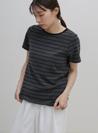 パイルボーダーTシャツ
