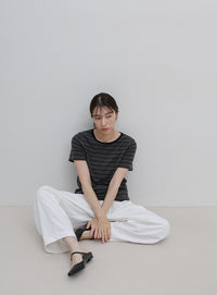 パイルボーダーTシャツ
