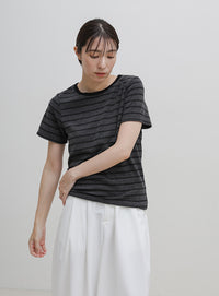 パイルボーダーTシャツ
