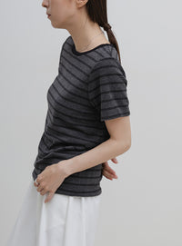 パイルボーダーTシャツ