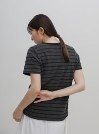 パイルボーダーTシャツ