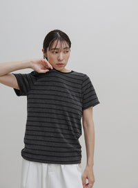 パイルボーダーTシャツ