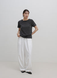 パイルボーダーTシャツ