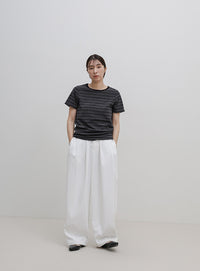パイルボーダーTシャツ