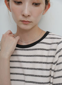 パイルボーダーTシャツ