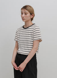 パイルボーダーTシャツ