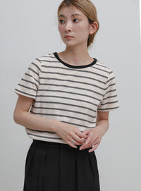 パイルボーダーTシャツ