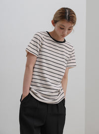 パイルボーダーTシャツ