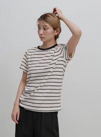 パイルボーダーTシャツ