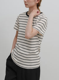 パイルボーダーTシャツ
