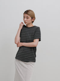 パイルボーダーTシャツ