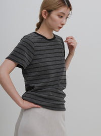 パイルボーダーTシャツ