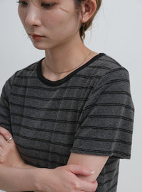パイルボーダーTシャツ