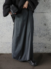 サテンナローロングスカート【by SON】
