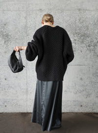 サテンナローロングスカート【by SON】