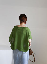Vネックサマーニットベスト【SALE】