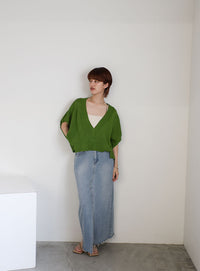 Vネックサマーニットベスト【SALE】