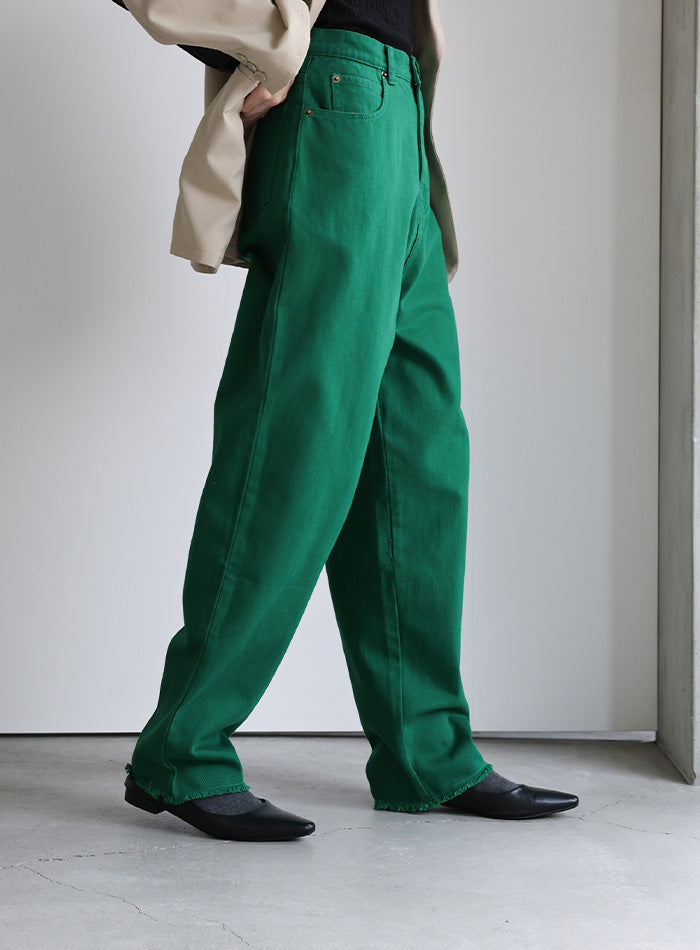 カラーツイルテーパードパンツ