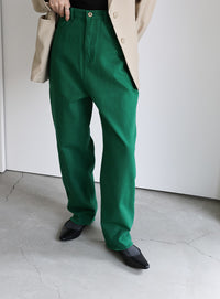 カラーツイルテーパードパンツ