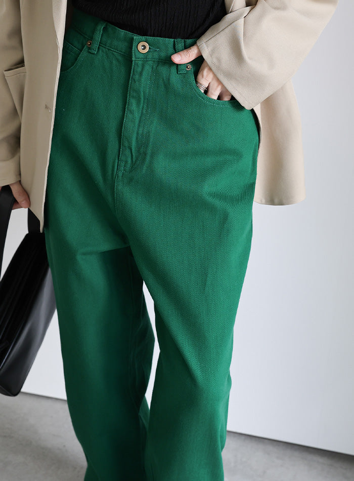 カラーツイルテーパードパンツ