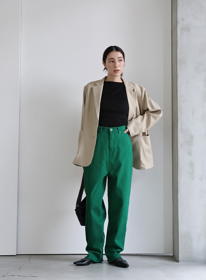 カラーツイルテーパードパンツ